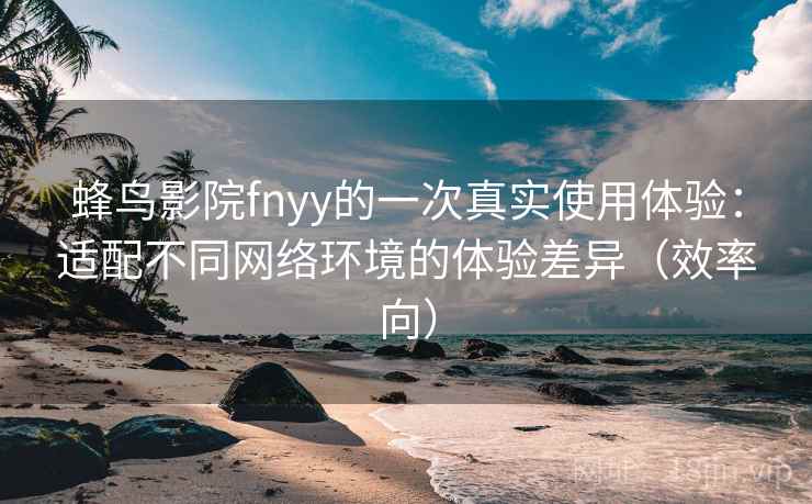 蜂鸟影院fnyy的一次真实使用体验：适配不同网络环境的体验差异（效率向）
