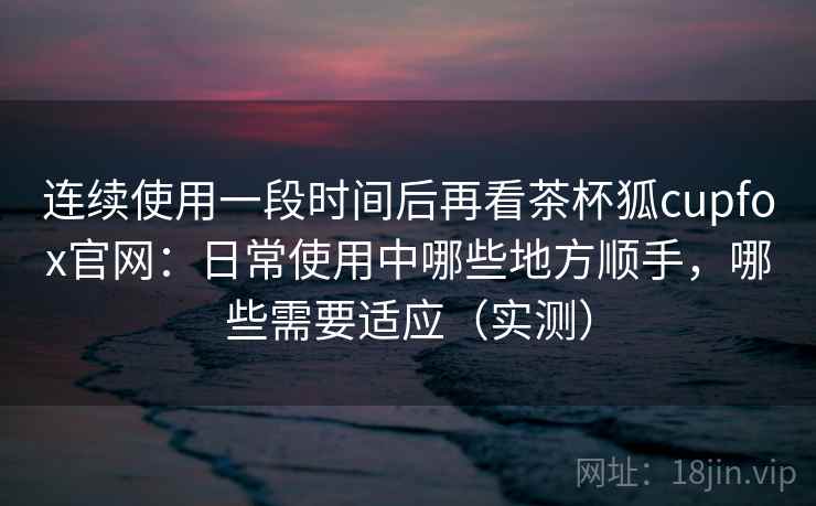连续使用一段时间后再看茶杯狐cupfox官网：日常使用中哪些地方顺手，哪些需要适应（实测）