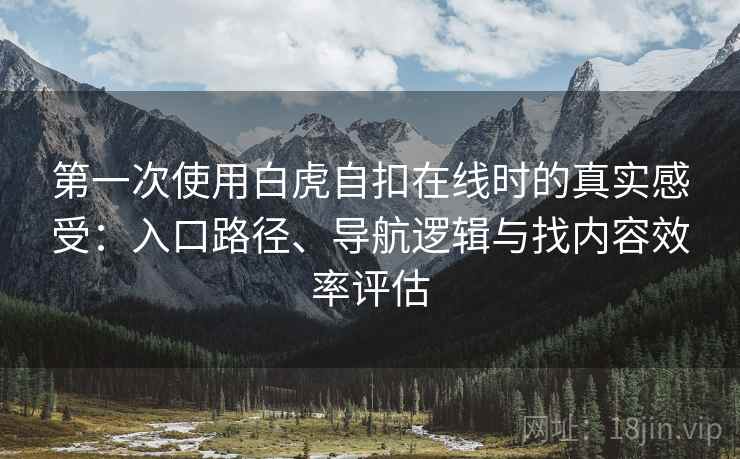 第一次使用白虎自扣在线时的真实感受:入口路径、导航逻辑与找内容效率评估 第一次使用白虎自扣在线时的真实感受:入口路径、导航逻辑与找内容效率评估