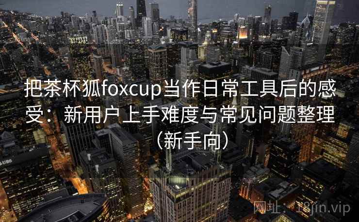 把茶杯狐foxcup当作日常工具后的感受：新用户上手难度与常见问题整理（新手向）