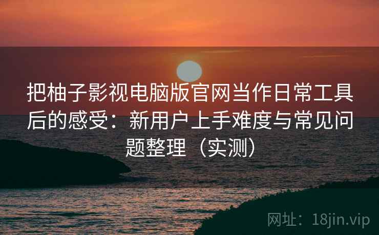 把柚子影视电脑版官网当作日常工具后的感受：新用户上手难度与常见问题整理（实测）